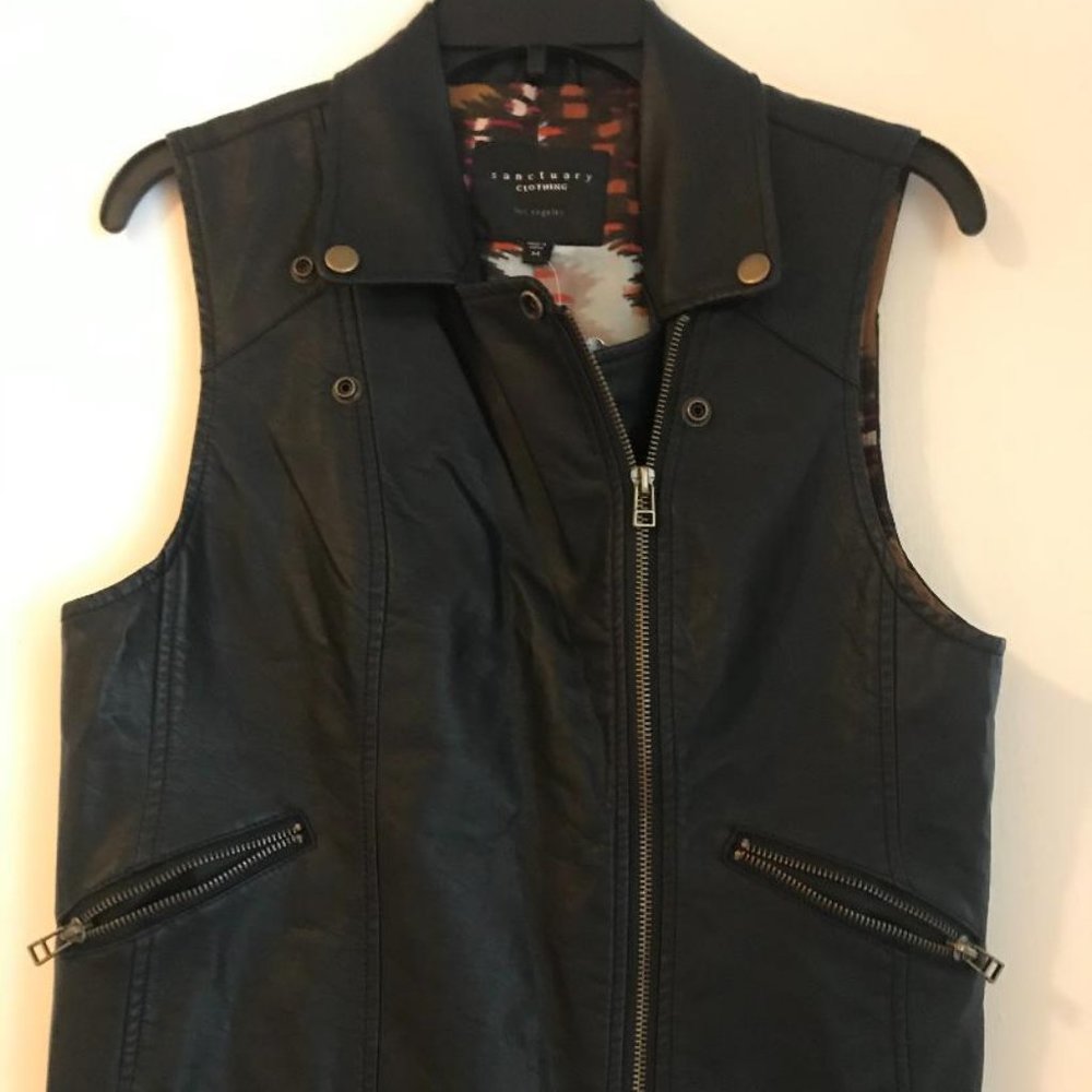 Faux leather vest